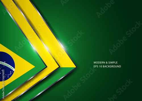 Luxurious abstract triangles background with Brazil insignia