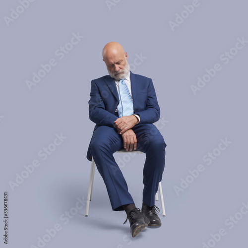 Konstfotografi Corporate businessman sleeping on a chair