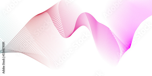 Abstract white and pink paper wave background and abstract gradiant and white wave curve lines banner background design. Vector illustration. Modern template abstract design flowing particles wave.