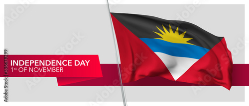 Antigua and Barbuda independence day vector banner, greeting car photo