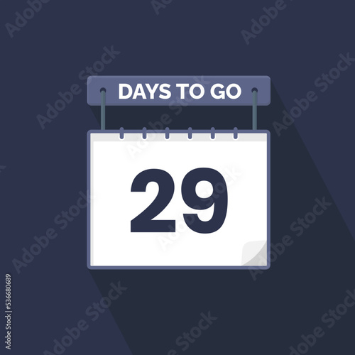 29 Days Left Countdown for sales promotion. 29 days left to go Promotional sales banner