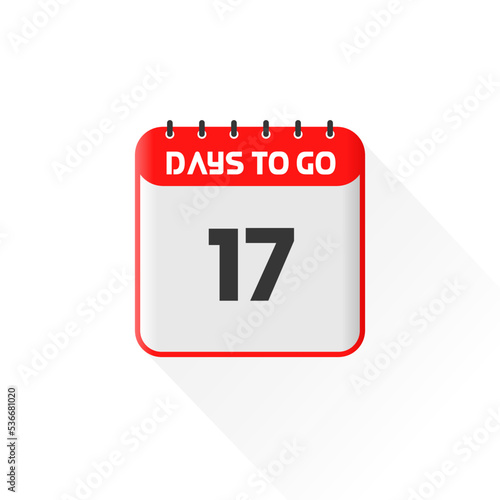Countdown icon 17 Days Left for sales promotion. Promotional sales banner 17 days left to go