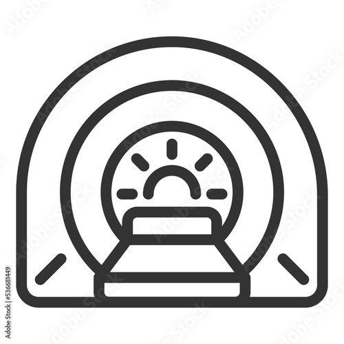 Magnetic resonance imaging - icon, illustration on white background, outline style