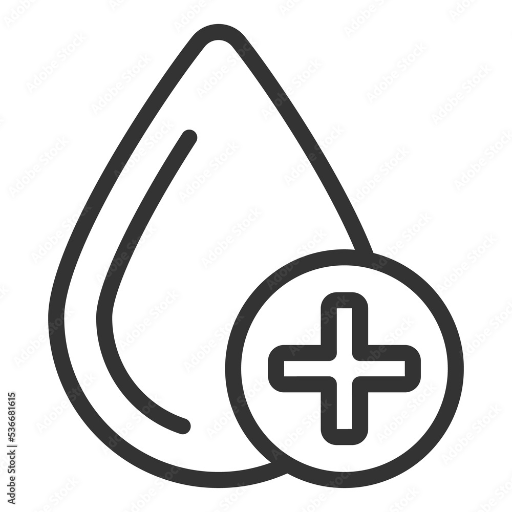 Drop of blood and test - icon, illustration on white background, outline style Drop of blood and test - icon, illustration on white background, outline style