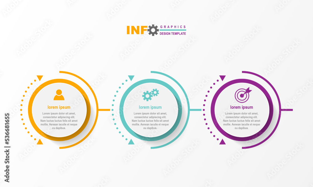 Business Infographic design template Vector with icons and 3 options or steps