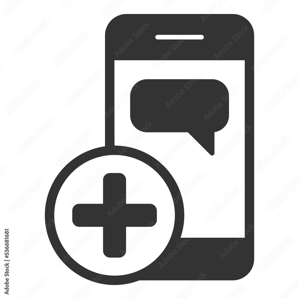 Fototapeta premium Smartphone message and test - icon, illustration on white background, glyph style