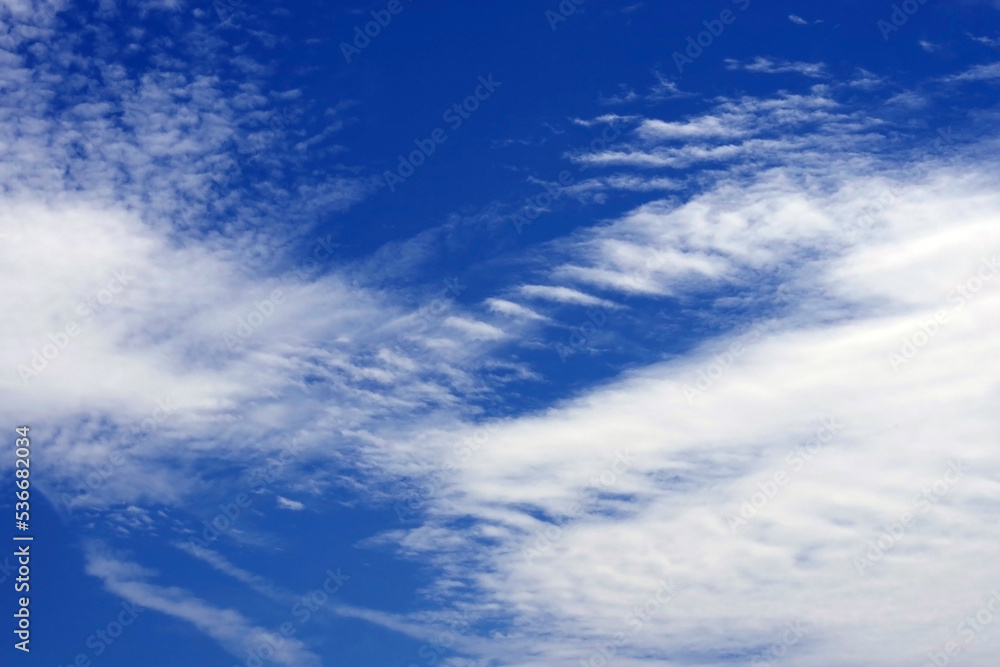 High cloudscape formation in the blue California summer sky