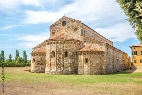 Obraz na plátně View at the Baasilica of San Pietro Apostolo in San Piero a Grado village, Italy