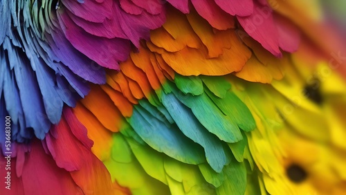 Rainbow flowers, macro photography, illustration © Korney