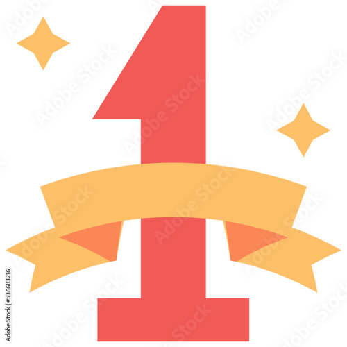 1st ribbon icon symbol element
