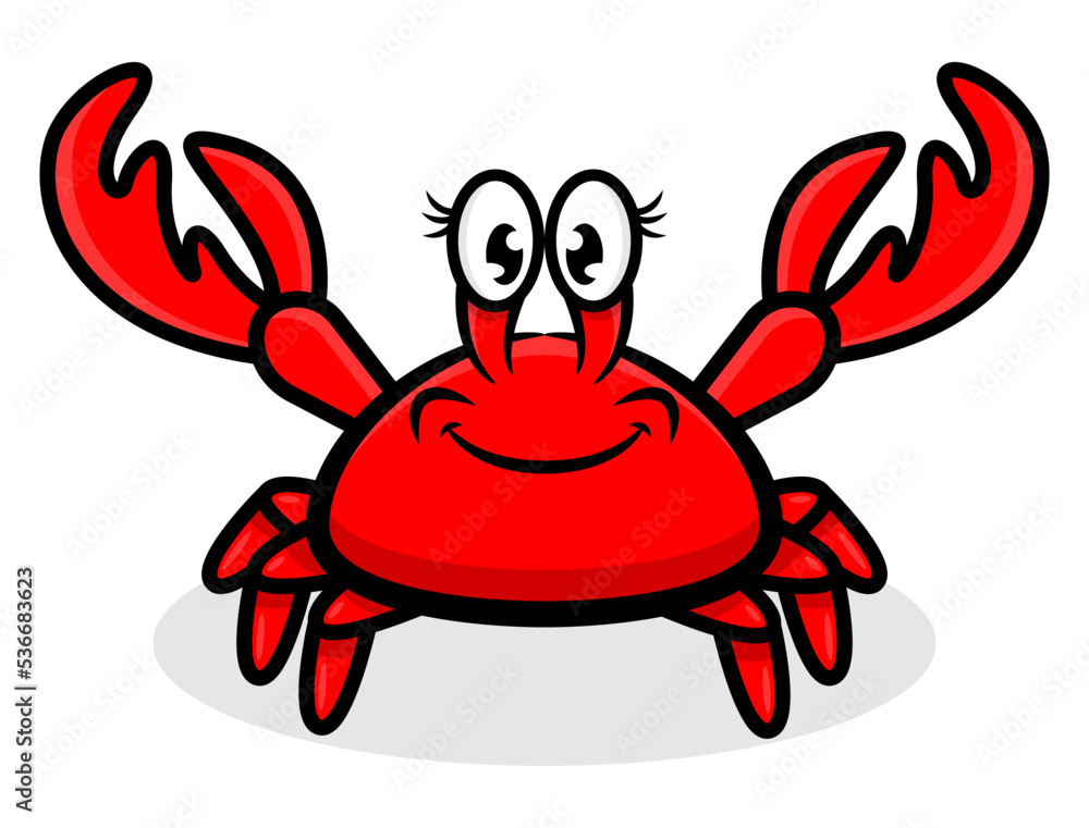 Cartoon illustration of Big Fat Crab happy and smile, best for sticker, logo, and mascot for seafood restaurant and summer vacation themes Cartoon illustration of Big Fat Crab happy and smile, best for sticker, logo, and mascot for seafood restaurant and summer vacation themes