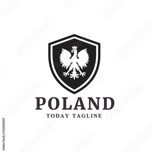 poland flag symbol logo design vector graphic illustration