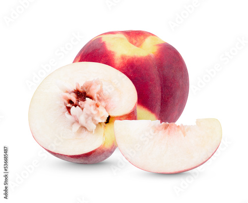 Fresh peach isolated on transparent background. (.PNG)