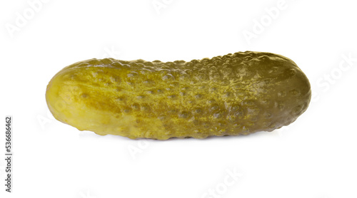 Obraz na plátně Tasty crunchy pickled cucumber isolated on white