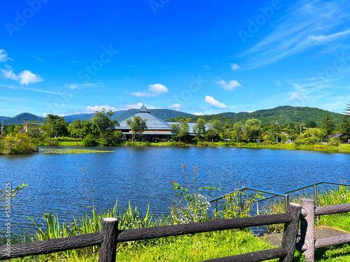 湖と青空の風景