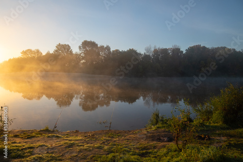 morning mist over the river
