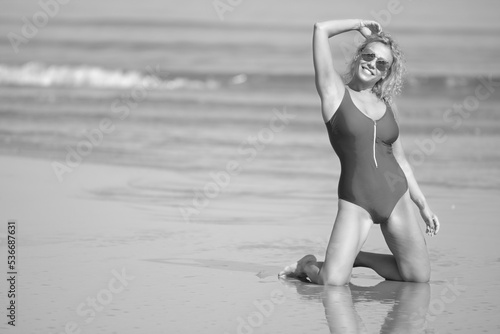 young beautiful woman in swimsuit