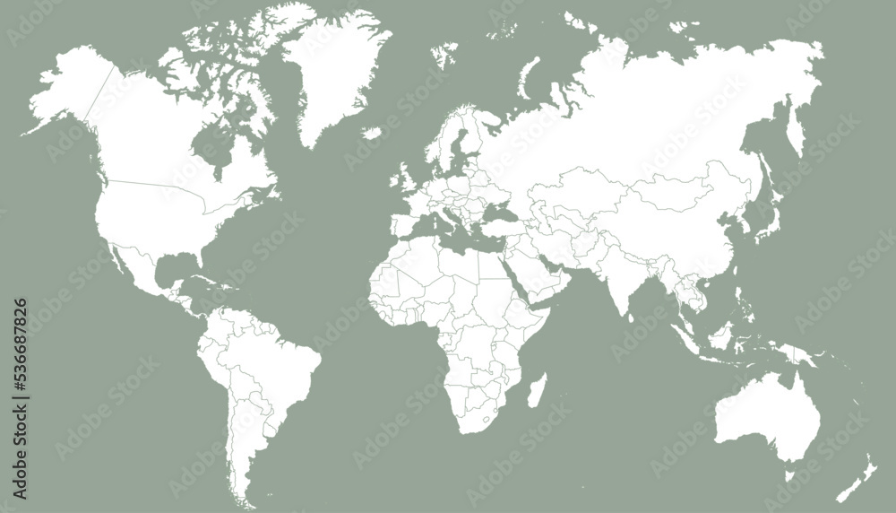Obraz premium World map. Silhouette map. Color vector modern. 
