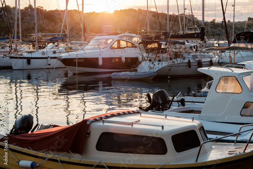 Boats on croatian coast photo