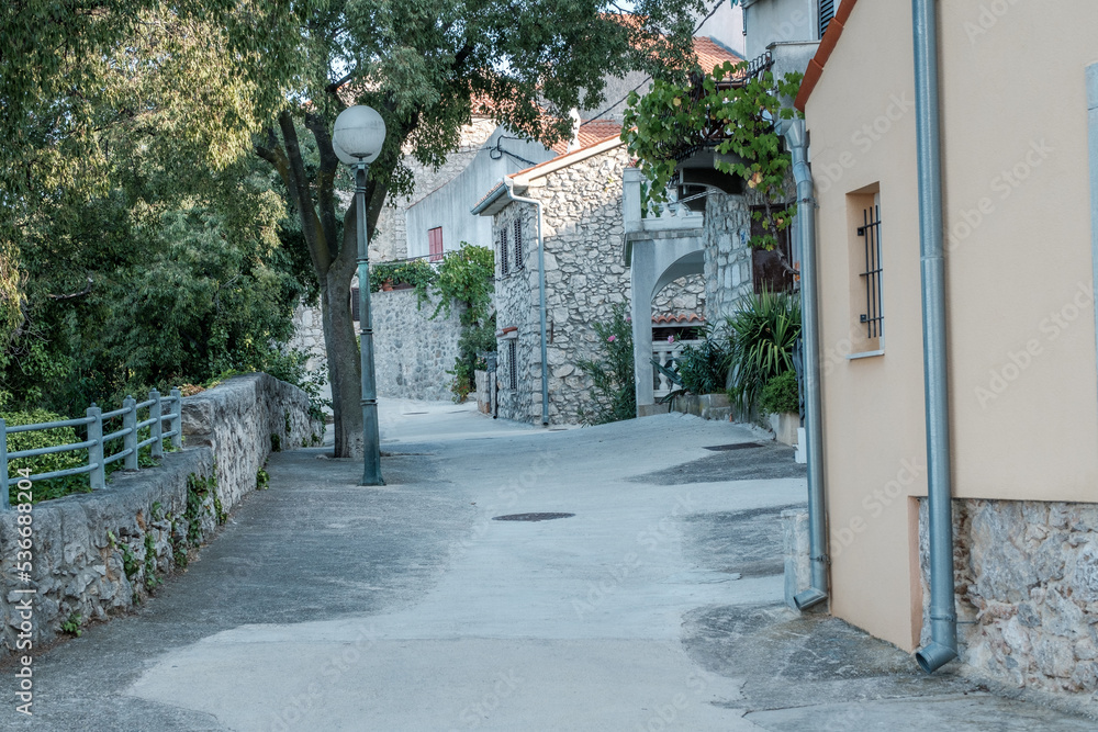 Streets of Omisalj, Island Krk, Croatia