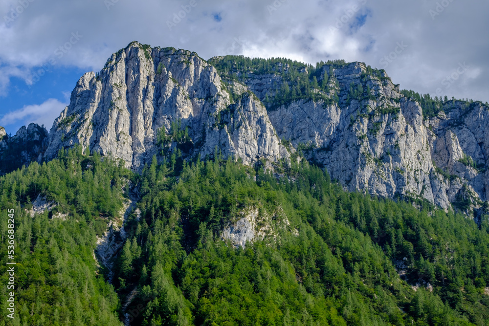 Mountain range in valley Kot, Kranjska gora, Slovenia