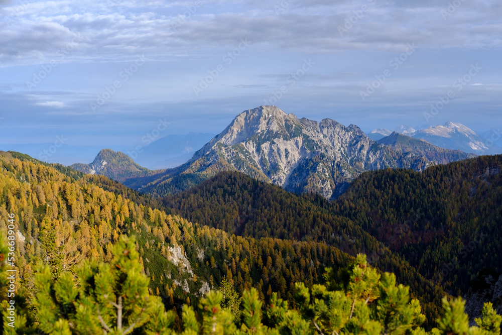 View from Trupejevo poldne / Techantiger mittagskogel, Slovenia, Austria, Karawanken, Karavanke
