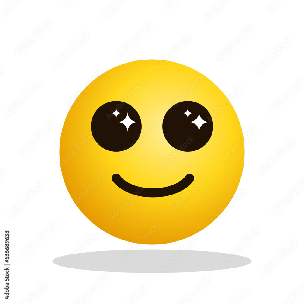 Fototapeta premium Art illustration Design Emoji face expression symbol emoticon of smile affected