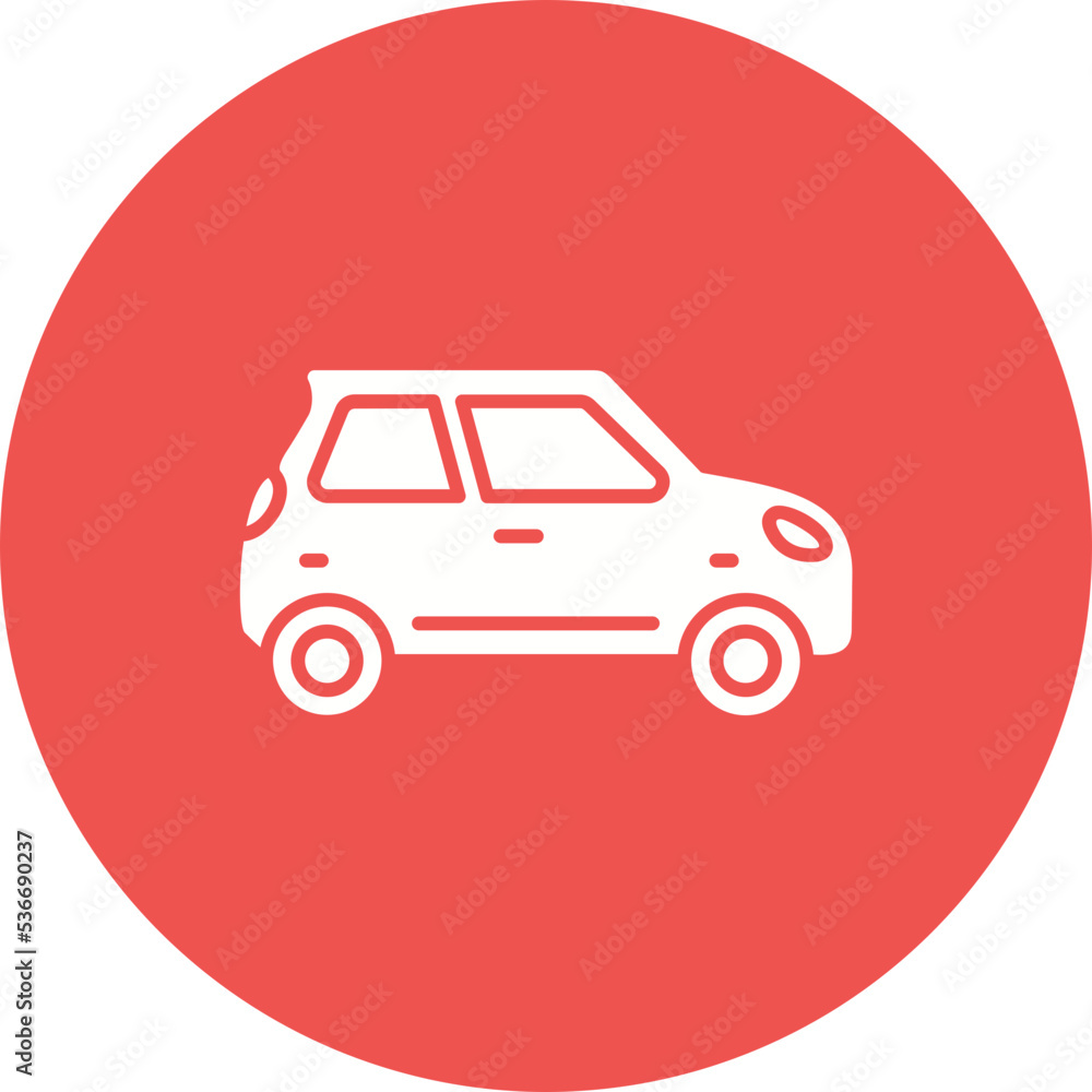 Car Multicolor Circle Glyph Inverted Icon