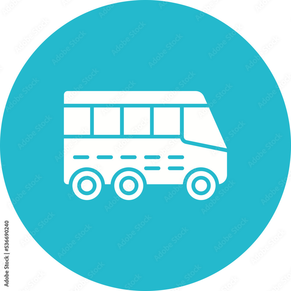 Bus Multicolor Circle Glyph Inverted Icon Bus Multicolor Circle Glyph Inverted Icon