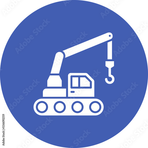 Crane Multicolor Circle Glyph Inverted Icon