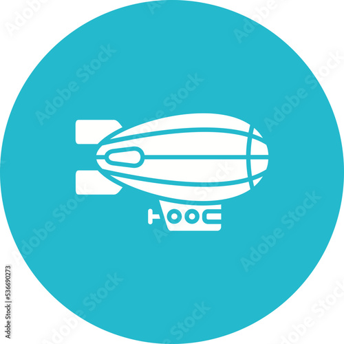 Airship Multicolor Circle Glyph Inverted Icon