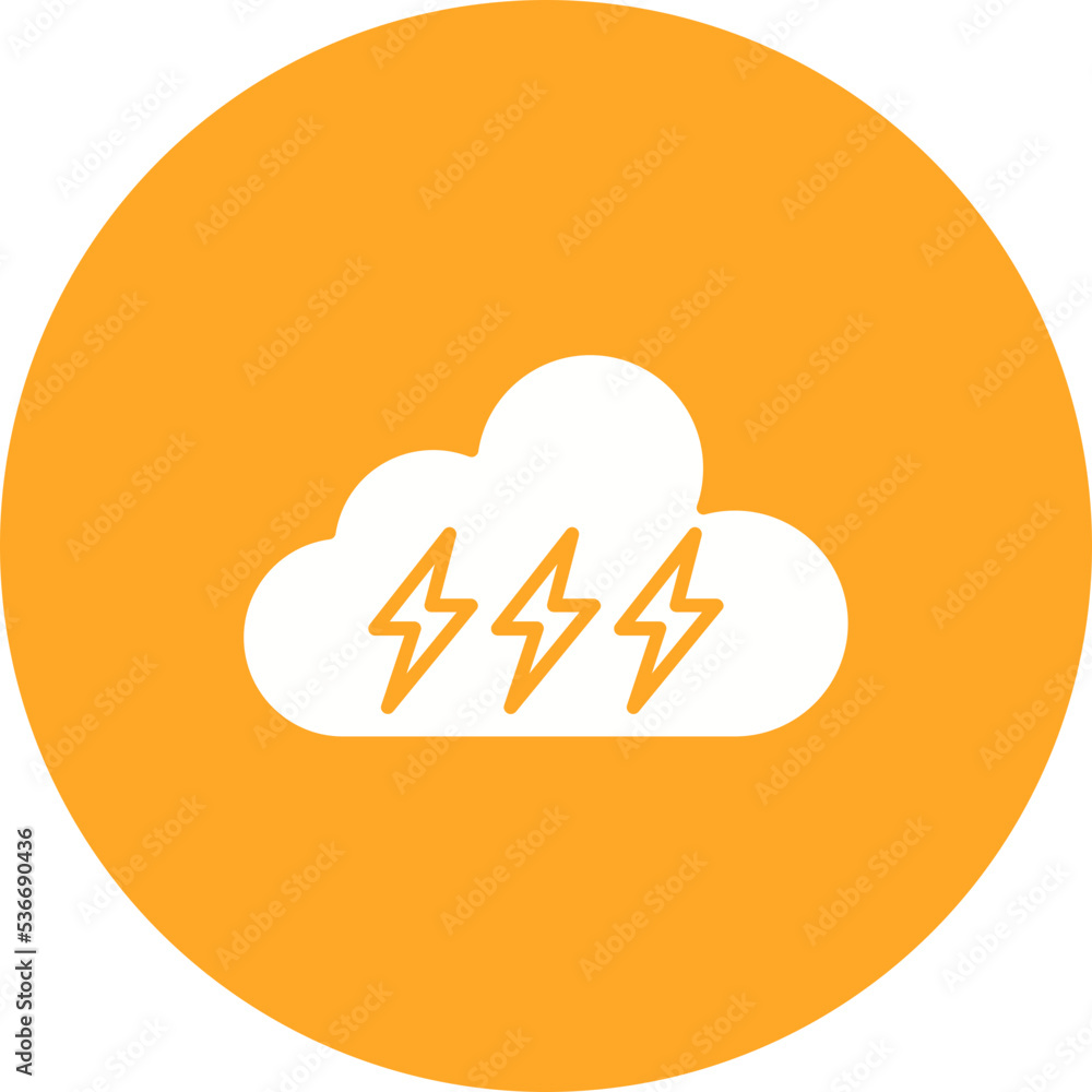 Thunderbolt Multicolor Circle Glyph Inverted Icon Thunderbolt Multicolor Circle Glyph Inverted Icon