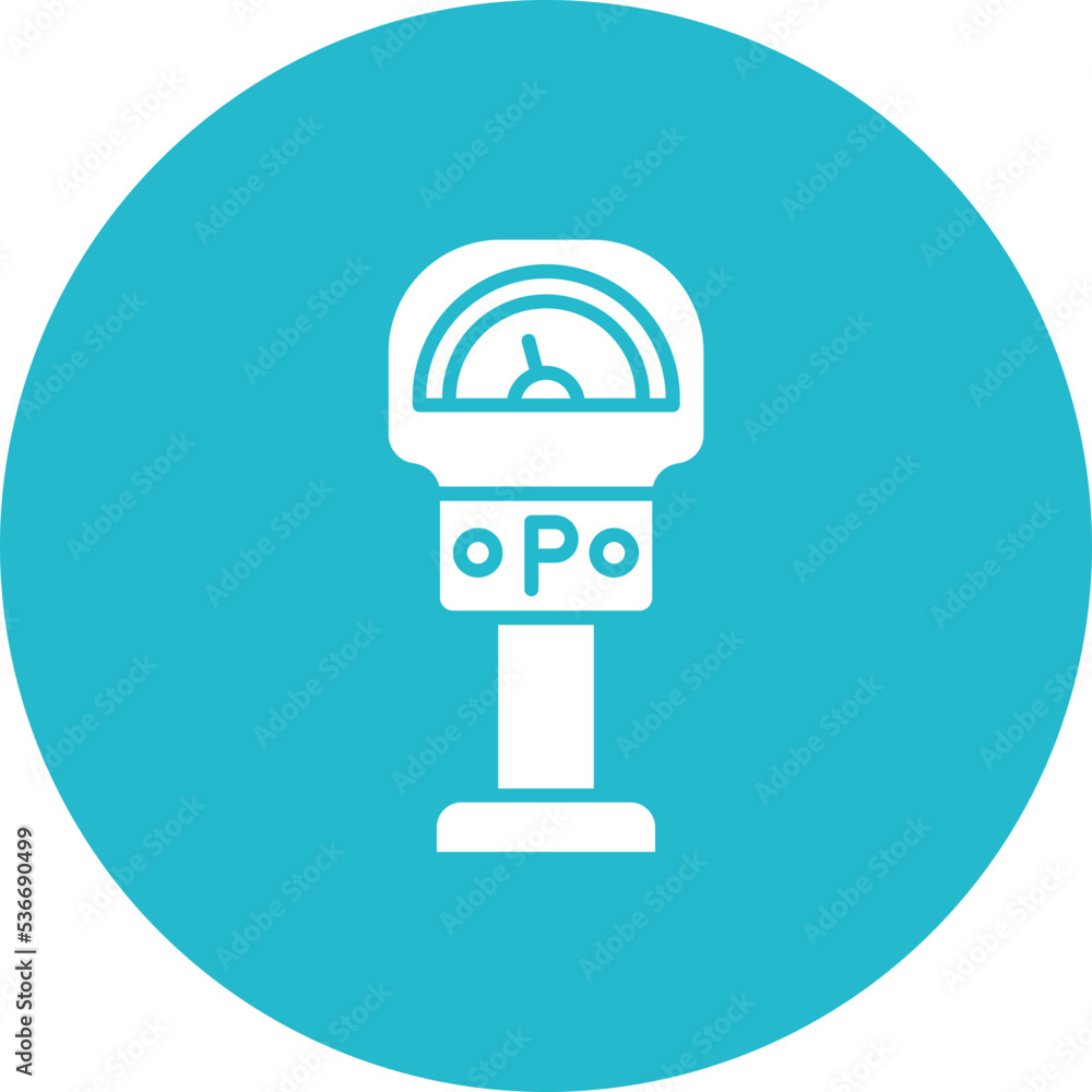 Parking Meter Multicolor Circle Glyph Inverted Icon Parking Meter Multicolor Circle Glyph Inverted Icon