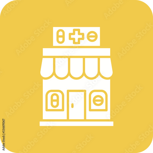 Pharmacy Multicolor Round Corner Glyph Inverted Icon