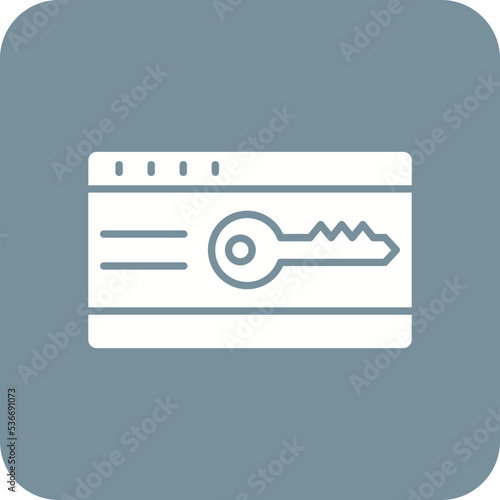 Keycard Multicolor Round Corner Glyph Inverted Icon