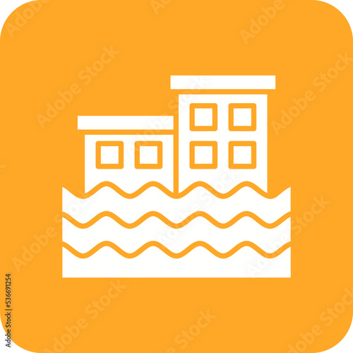 Flooding Multicolor Round Corner Glyph Inverted Icon