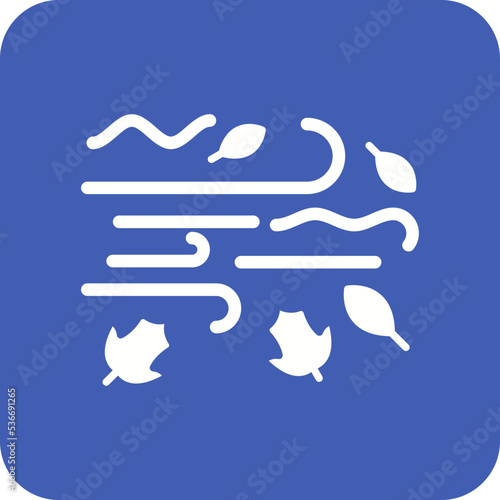 Wind Multicolor Round Corner Glyph Inverted Icon