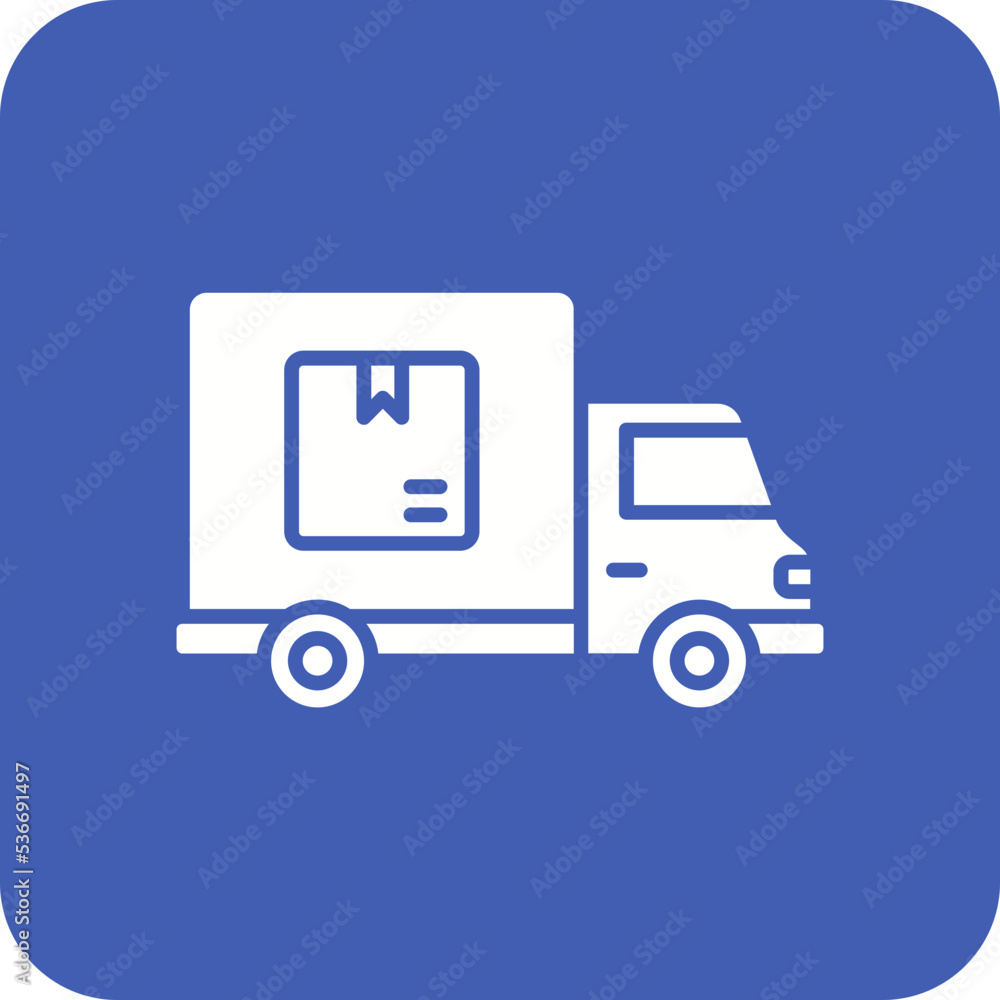 Delivery Truck Multicolor Round Corner Glyph Inverted Icon