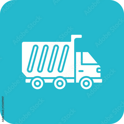 Dump Truck Multicolor Round Corner Glyph Inverted Icon