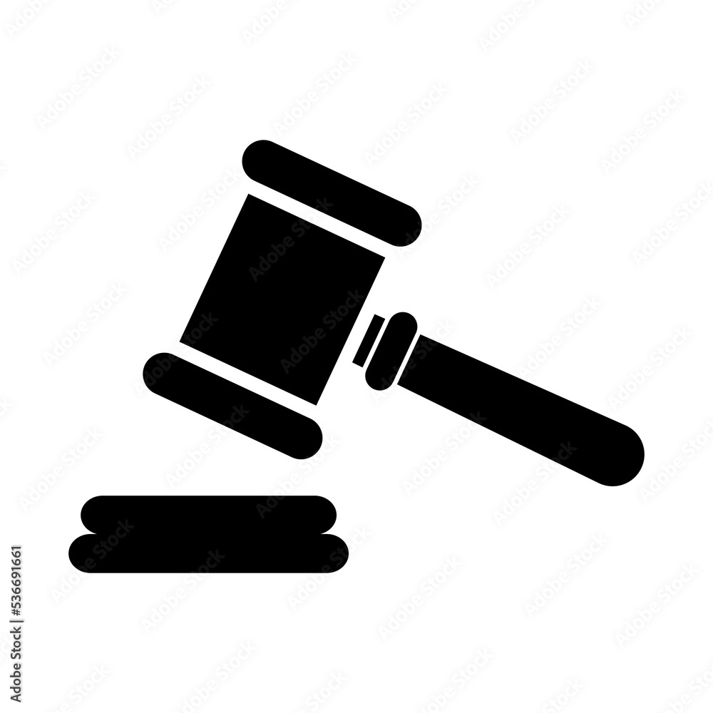 Judge hammer icon, law auction symbol, gavel justice sign vector illustration button Judge hammer icon, law auction symbol, gavel justice sign vector illustration button