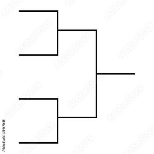 Bracket sport tournament, blank elimination event sign, playoff match vector illustration