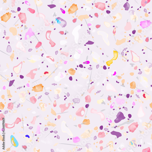 Terrazzo Texture Vector. Flooring Seamless Pattern