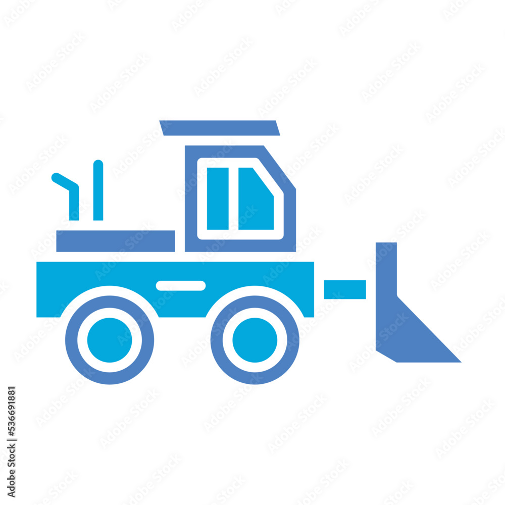 Bulldozer Glyph Two Color Icon
