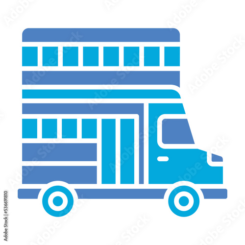 Double Decker Glyph Two Color Icon