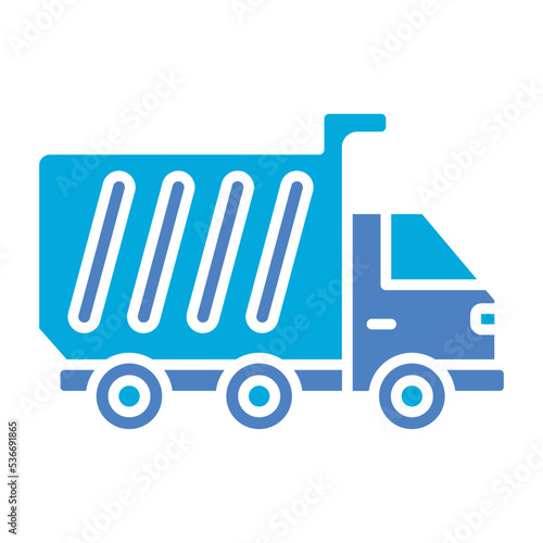 Dump Truck Glyph Two Color Icon