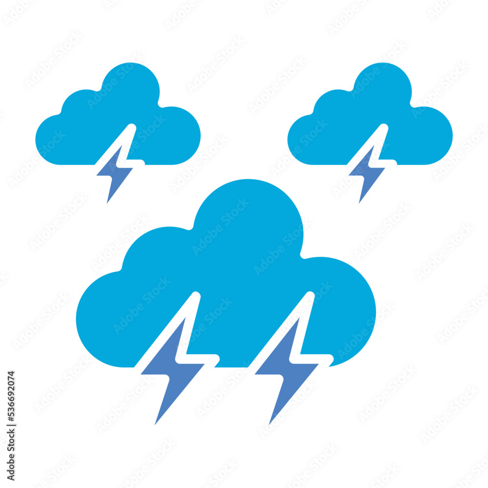 Lightning Glyph Two Color Icon Lightning Glyph Two Color Icon
