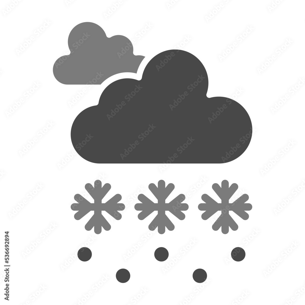 Snow Storm Greyscale Glyph Icon