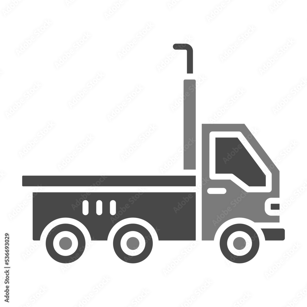 Trailer Truck Greyscale Glyph Icon Trailer Truck Greyscale Glyph Icon