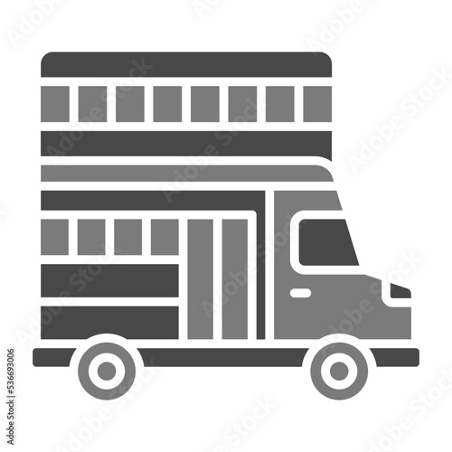 Double Decker Greyscale Glyph Icon