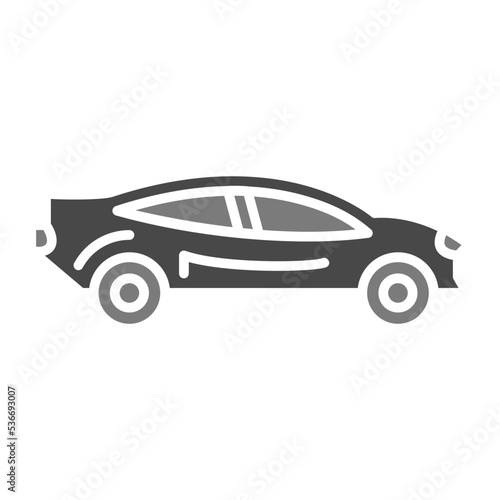 Sports Car Greyscale Glyph Icon